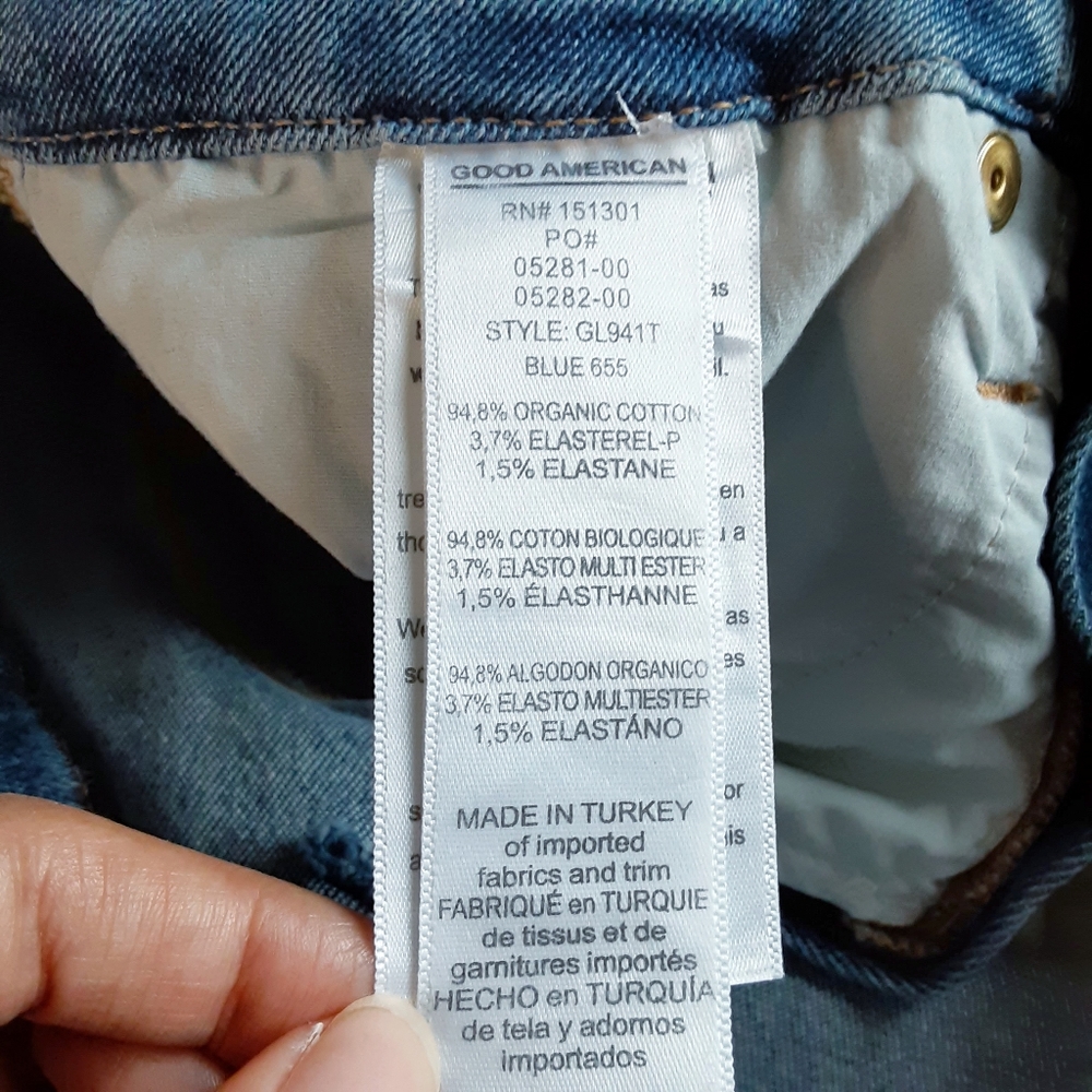 GOOD AMERICAN Good Legs High Rise Raw Hem Skinny Jeans Size 4 / 27 - Picture 5 of 7